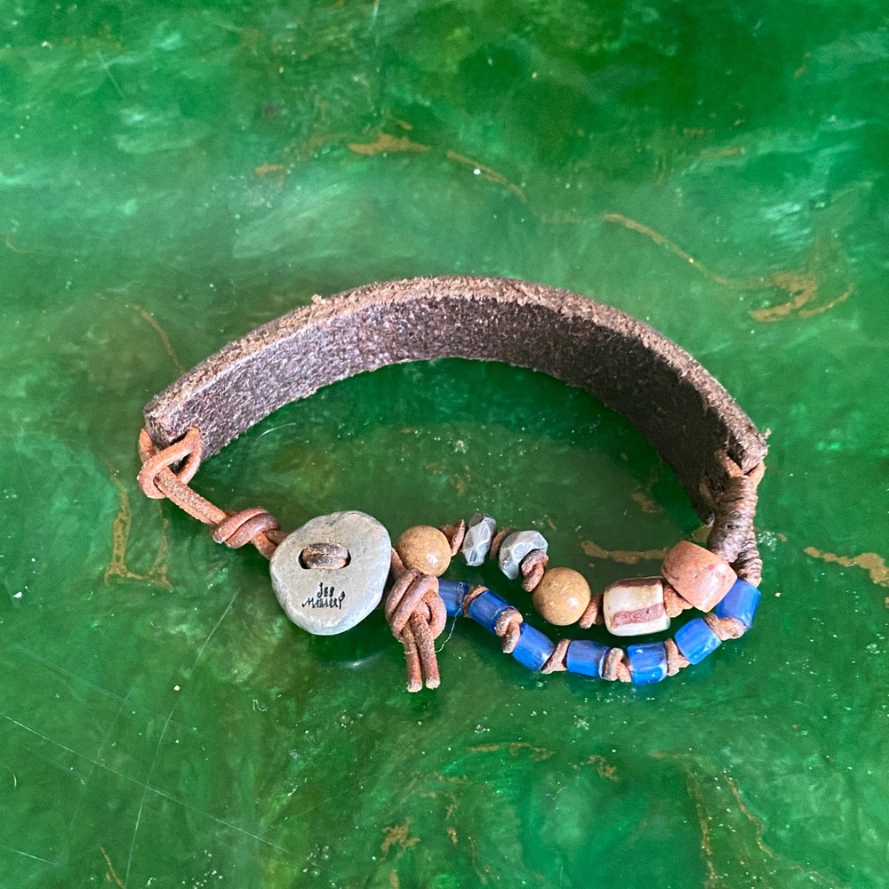 Jes Maharry for Sundance Handcrafted Leather and Bead Bracelet